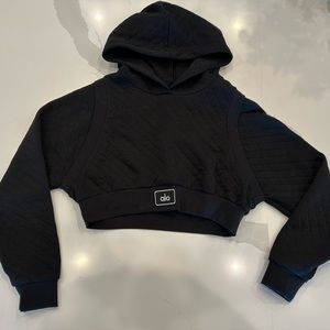 ALO YOGA cropped quilted hoodie size small